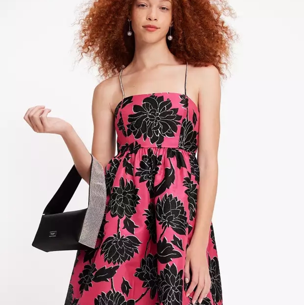 Kate Spade Festive Brocade Jewel Strap Dress